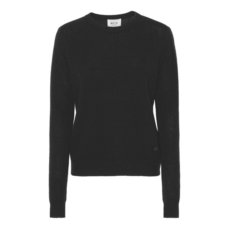 BETA STUDIOS O-NECK BASIC CASHMERE BLACK