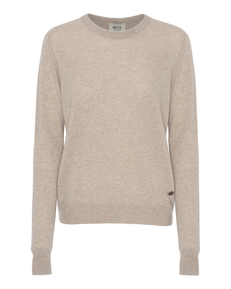 BETA STUDIOS ABBIE O-NECK BASIC SAND MELANGE
