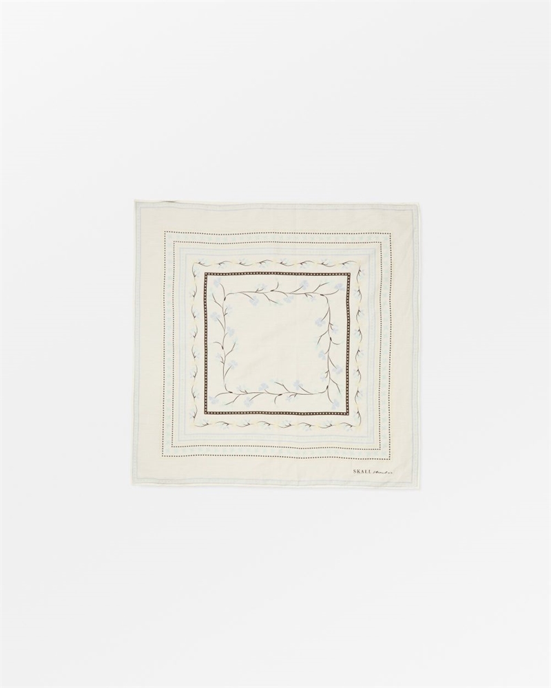 SKALL STUDIO FLORAL SCARF 55X55 OFF WHITE