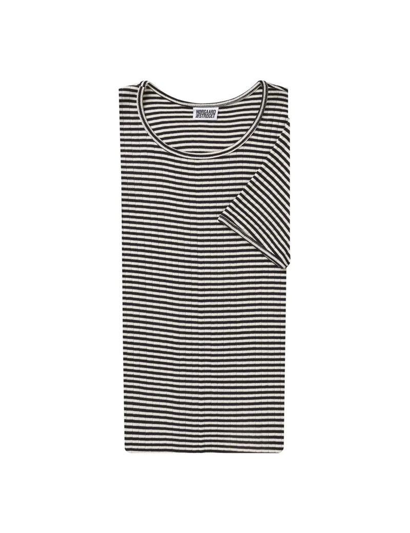 NØRGAARD PAA STRØGET 101 SS TEE ONE SIZE FINE STRIPE BLACK/ECRU