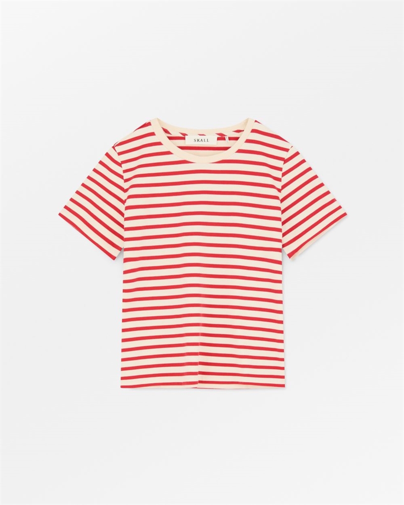 SKALL STUDIO MARRON REGULAR TEE OFF WHITE/RED STRIPE