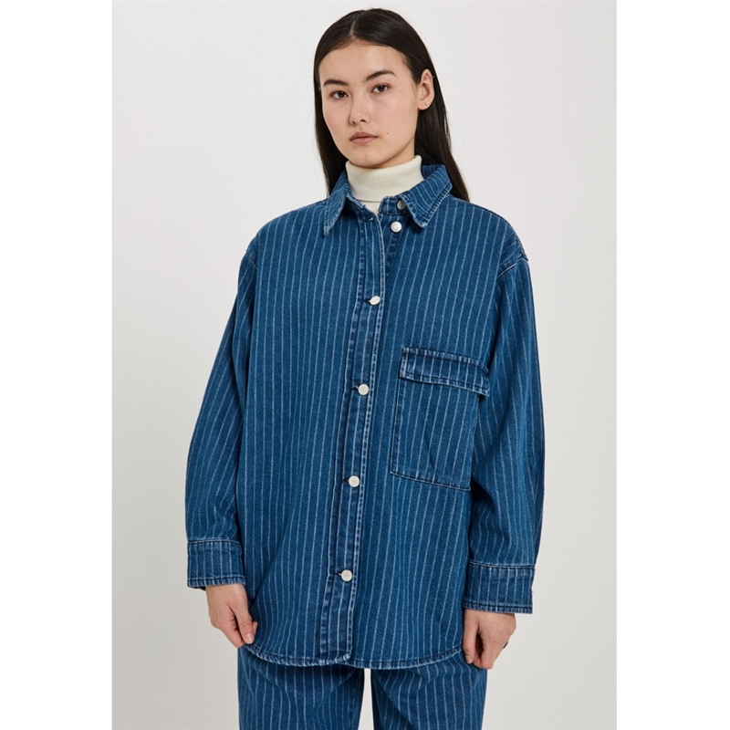 NORR KENZIE OVERSIZED DENIM SHIRT BLUE