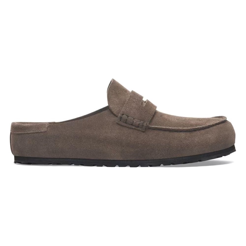 BIRKENSTOCK NAPLES NARROW FIT WRAPPED CONCRETE GRAY