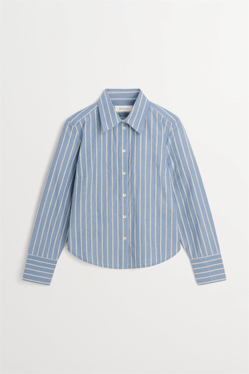 SKALL STUDIO FAUNA SHIRT BLUE/BLACK/WHITE STRIPE