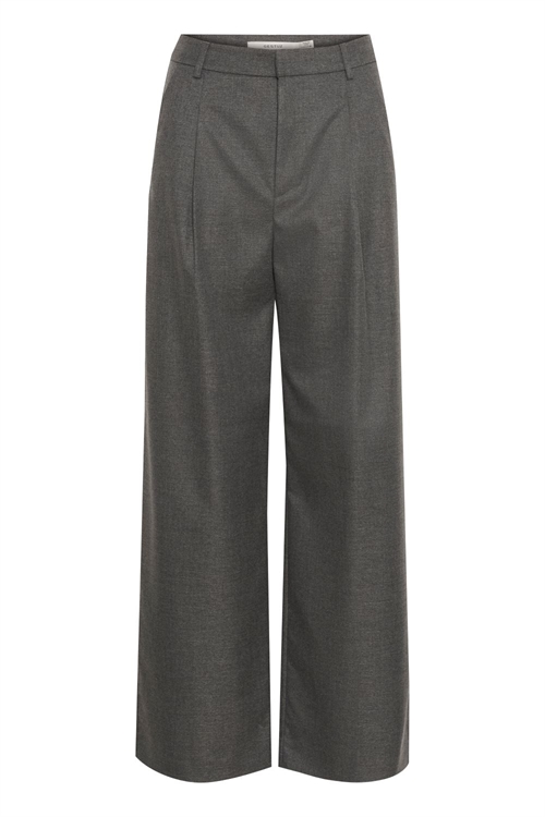 GESTUZ GZPAULA MW WIDE PANTS DARK GREY MELANGE