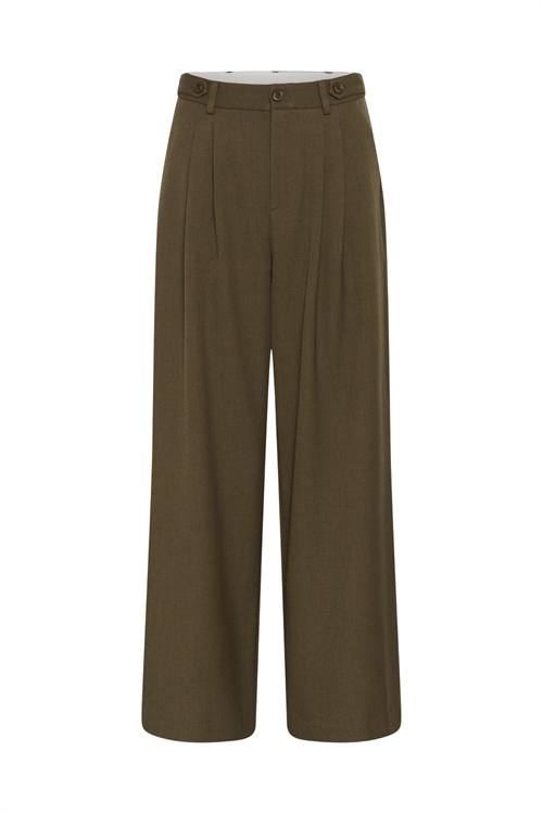GESTUZ GZSTACY MW PANTS SLATE BLACK MELANGE/BROWN