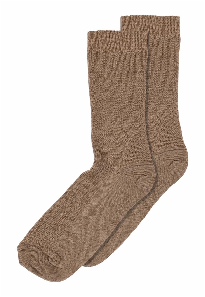 MP DENMARK FINE WOOL RIB SOCKS COCO MOCHA