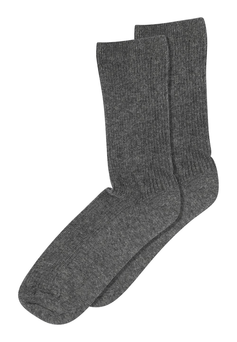 MP WOMAN FINE COTTON RIB SOCKS MEDIUM GREY MELANGE