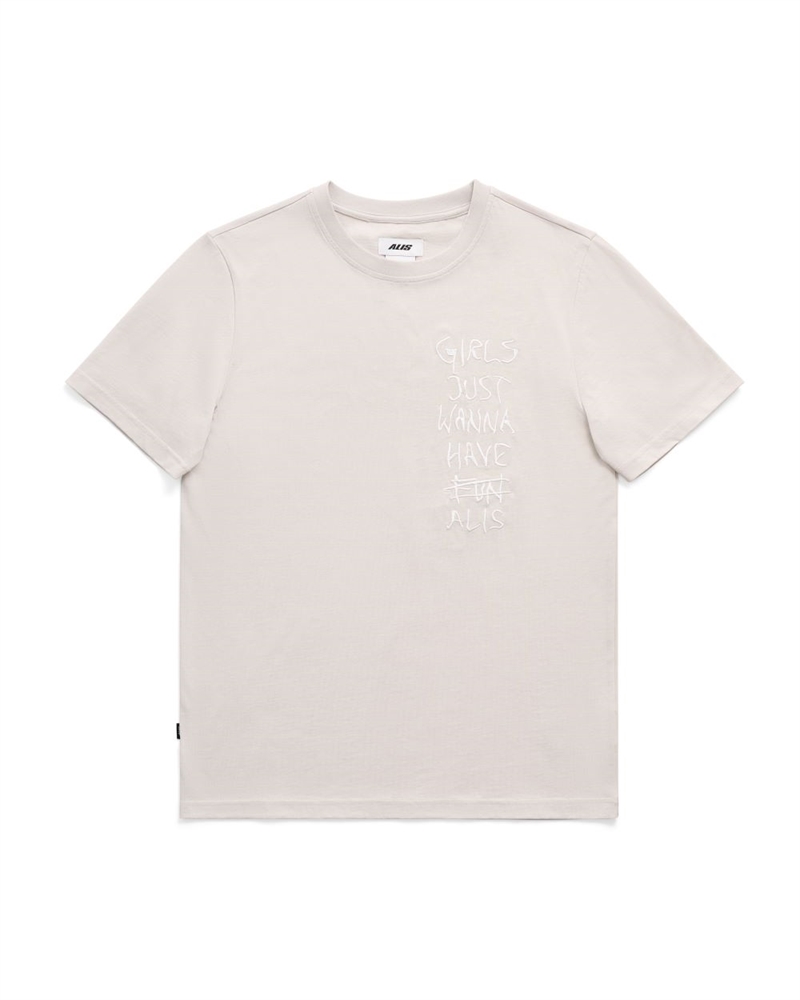 ALIS JERON T-SHIRT W/ GRAPHIC EMBROIDERY ANTARTICA OFF WHITE