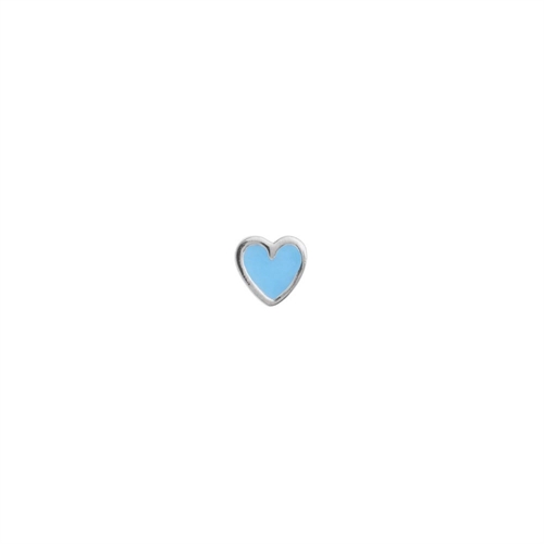 STINE A PETIT LOVE HEART LIGHT BLUE ENAMEL SILVER SINGLE