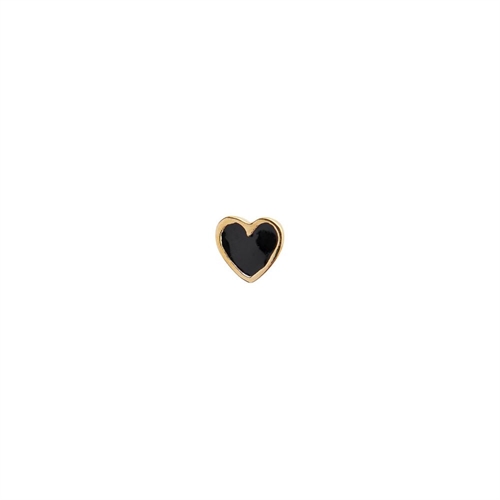 STINE A PETIT LOVE HEART BLACK ENAMEL GOLDPLATED SINGLE