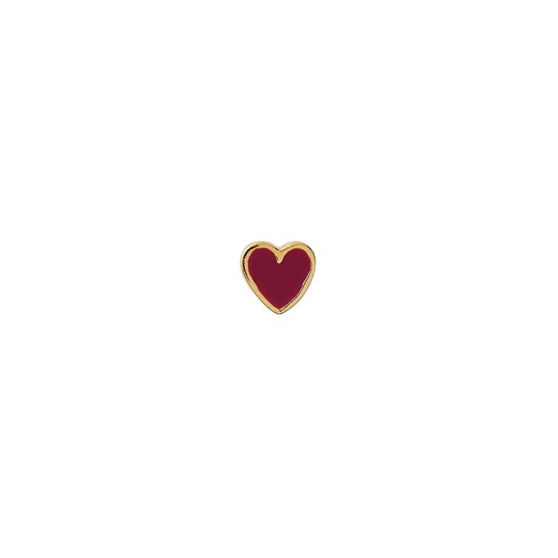 STINE A PETIT LOVE HEART BURGUNDY GOLDPLATED SINGLE