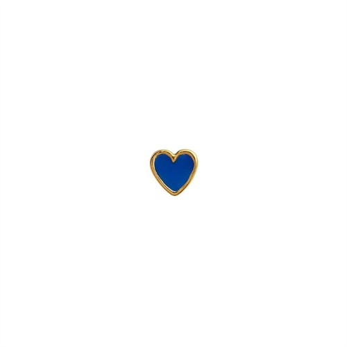 STINE A PETIT LOVE HEART COBALT BLUE ENAMEL GOLDPLATED SINGLE