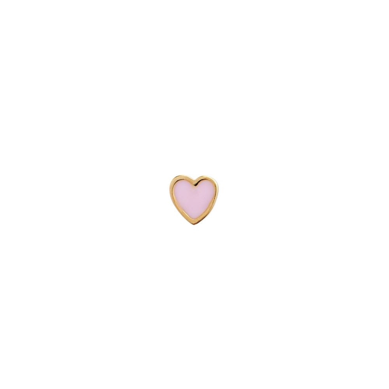 STINE A PETIT LOVE HEART LIGHT PINK GOLDPLATED ENAMEL