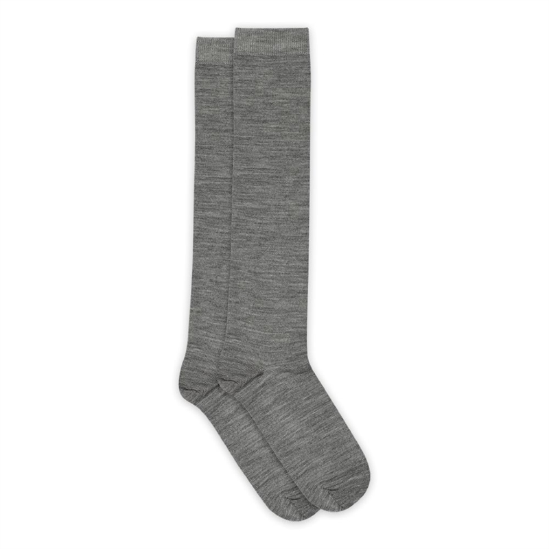 MP WOMAN WOOL/COTTON KNEE SOCKS GREY MELANGE