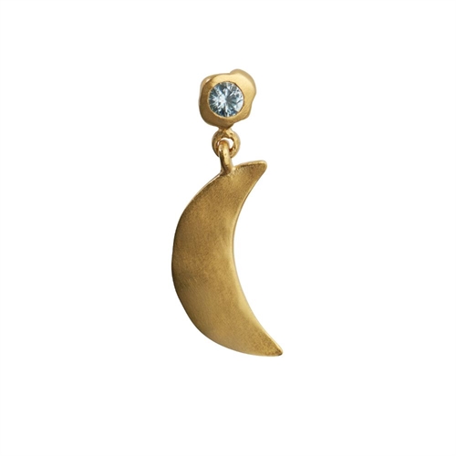 STINE A BIG DOT BELLA MOON WITH BLUE LAGUNE STONE GOLDPLATED SINGLE