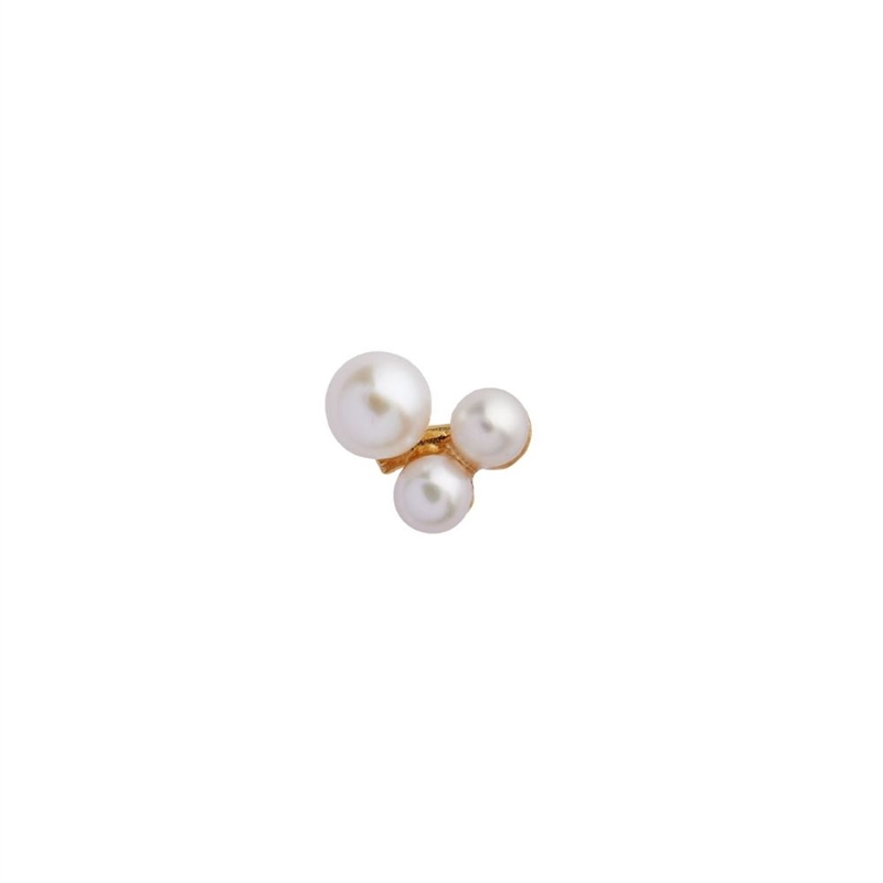 STINE A THREE PEARL BERRIES EARRING GOLDPLATED SINGLE