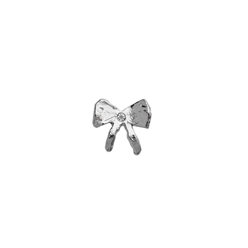 STINE A PETIT BOW EARRING WITH STONE SILVER SINGLE