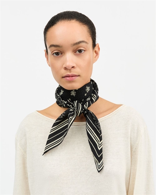 SKALL STUDIO CLASSIC SCARF 90X90 BLACK/LIGHT CREAM