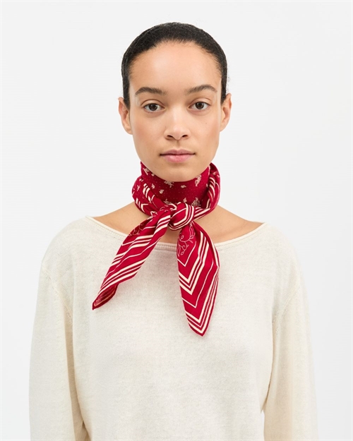 SKALL STUDIO CLASSIC SCARF 90X90 FIERY RED/LIGHT CREAM