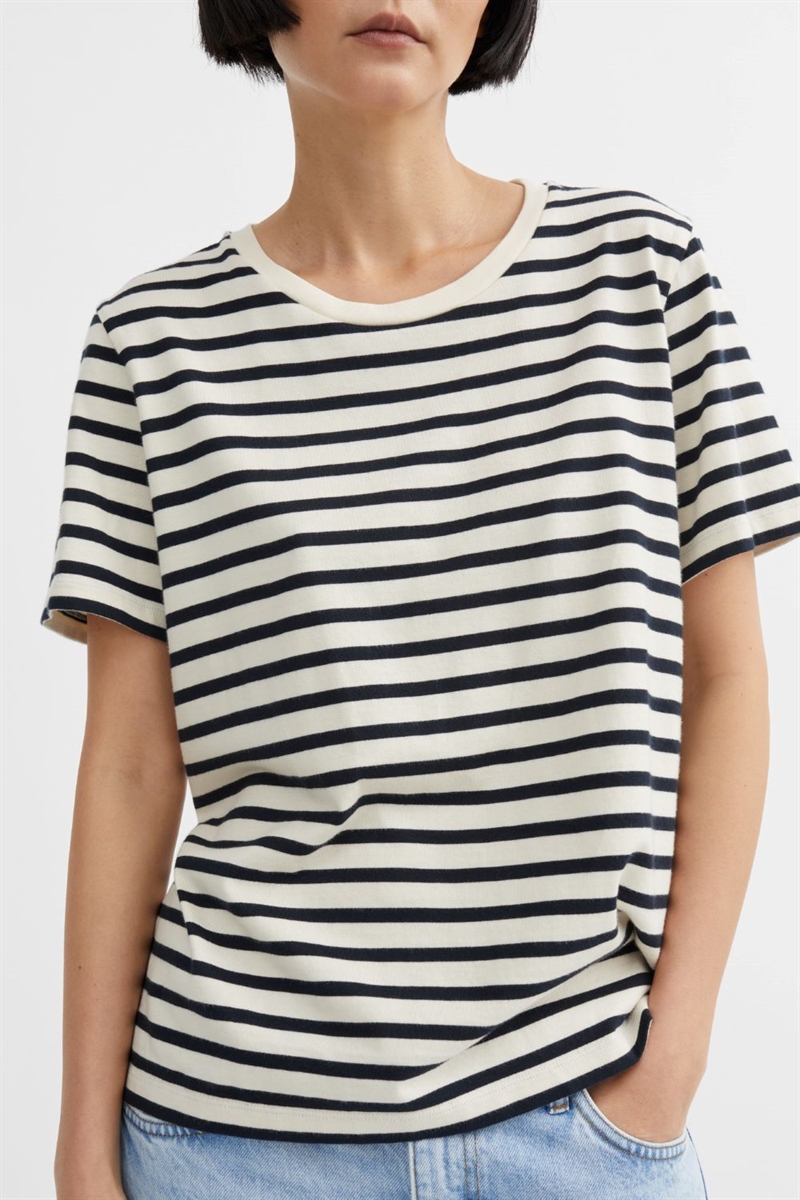 SKALL STUDIO LOUI REGULAR TEE DARK NAVY/WHITE STRIPE