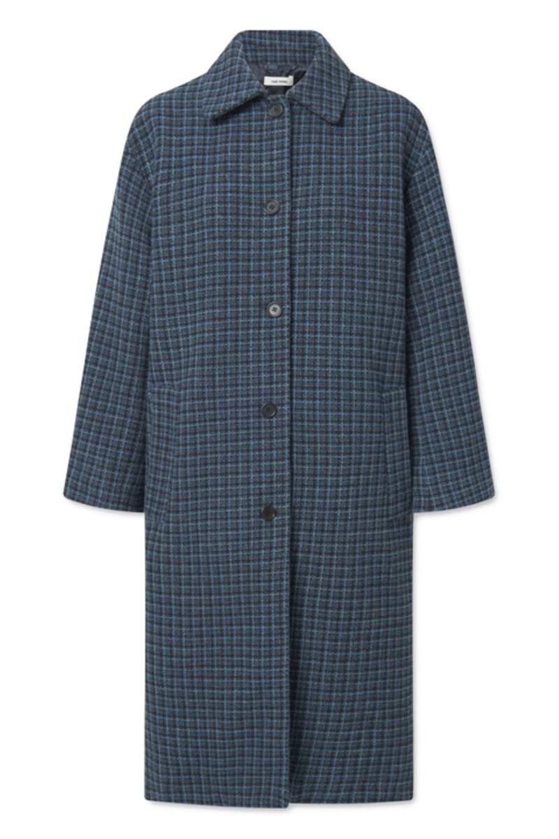 NUE NOTES BASIM COAT NAVY CHECK