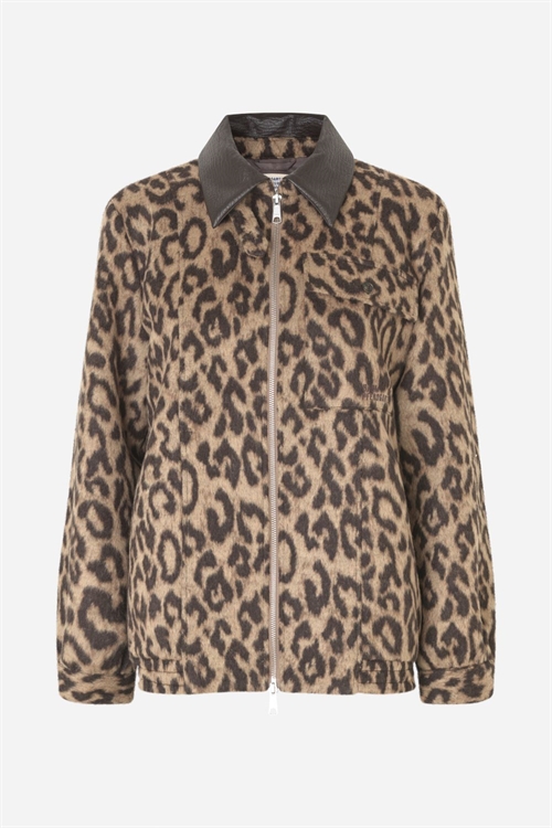 BAUM UND PFERDGARTEN BELINE JACKET WOOL CAMEL LEOPARD