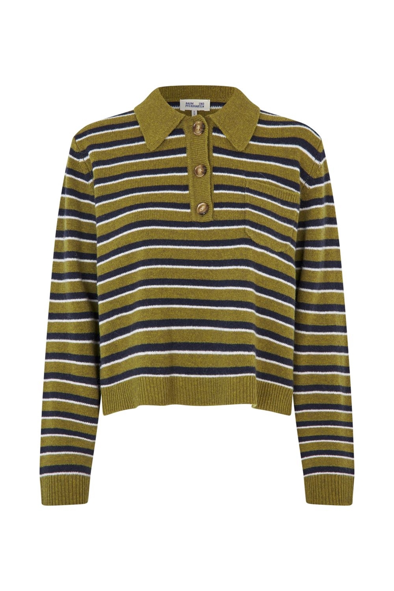 BAUM UND PFERDGARTEN CORI SWEATER IVY GREEN STRIPE