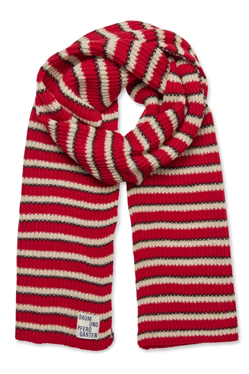 BAUM UND PFERDGARTEN LEORA SCARF CRIMSON RED STRIPE