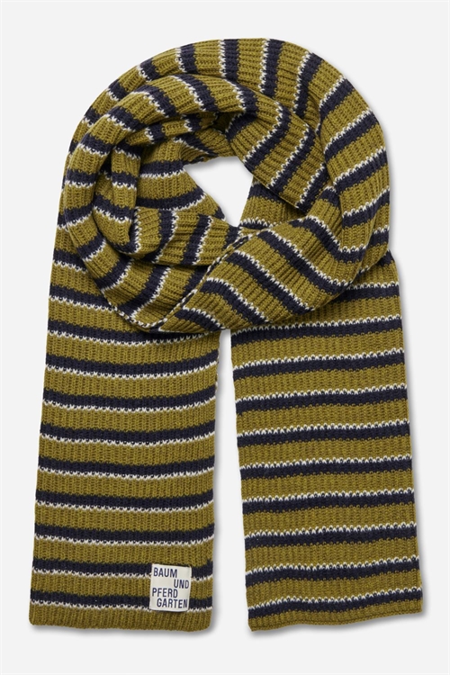 BAUM UND PFERDGARTEN LEORA SCARF IVY GREEN STRIPE