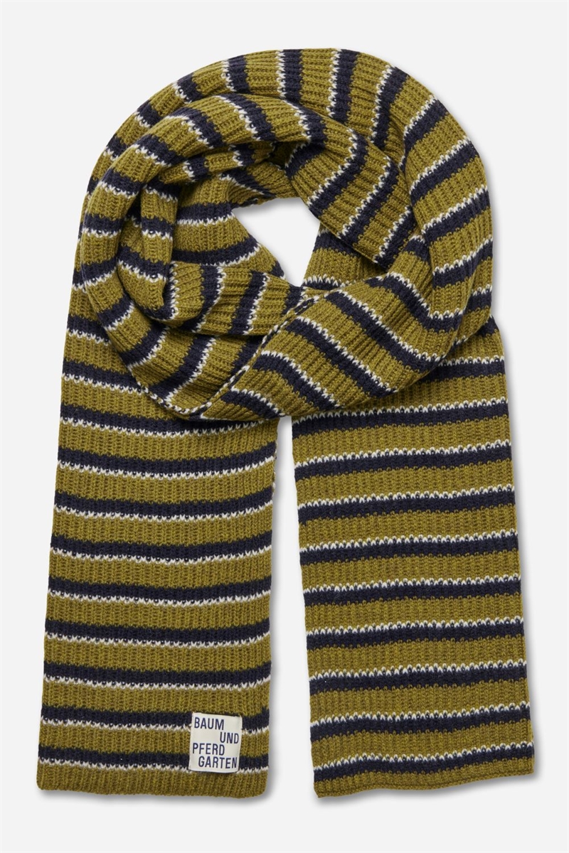 BAUM UND PFERDGARTEN LEORA SCARF IVY GREEN STRIPE
