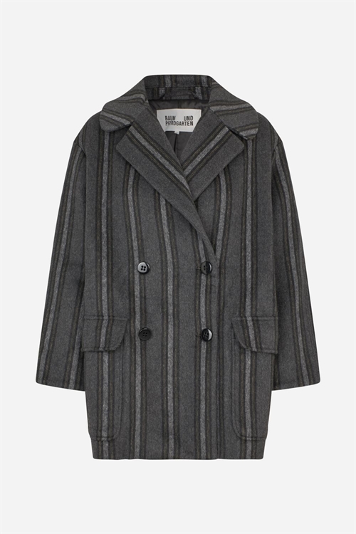 BAUM UND PFERDGARTEN BATICA SHORT COAT BLACK GREY STRIPE