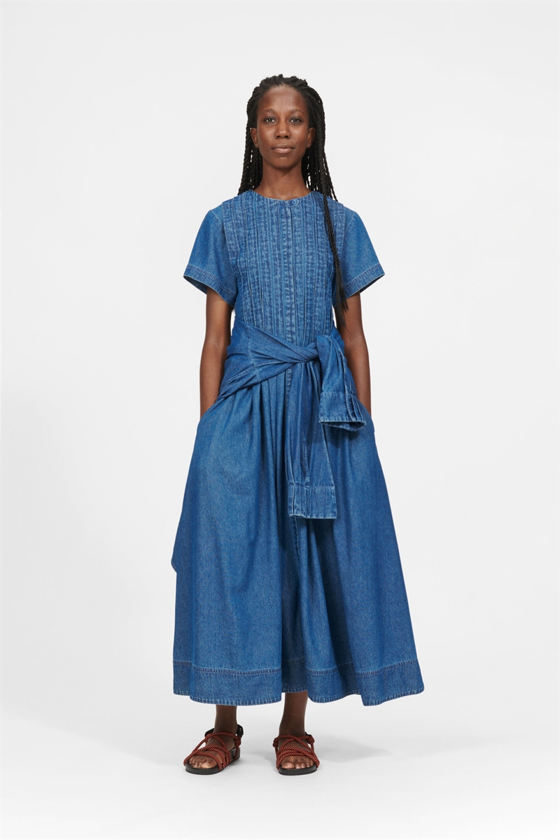 NUE NOTES BELIZE DRESS DENIM BLUE