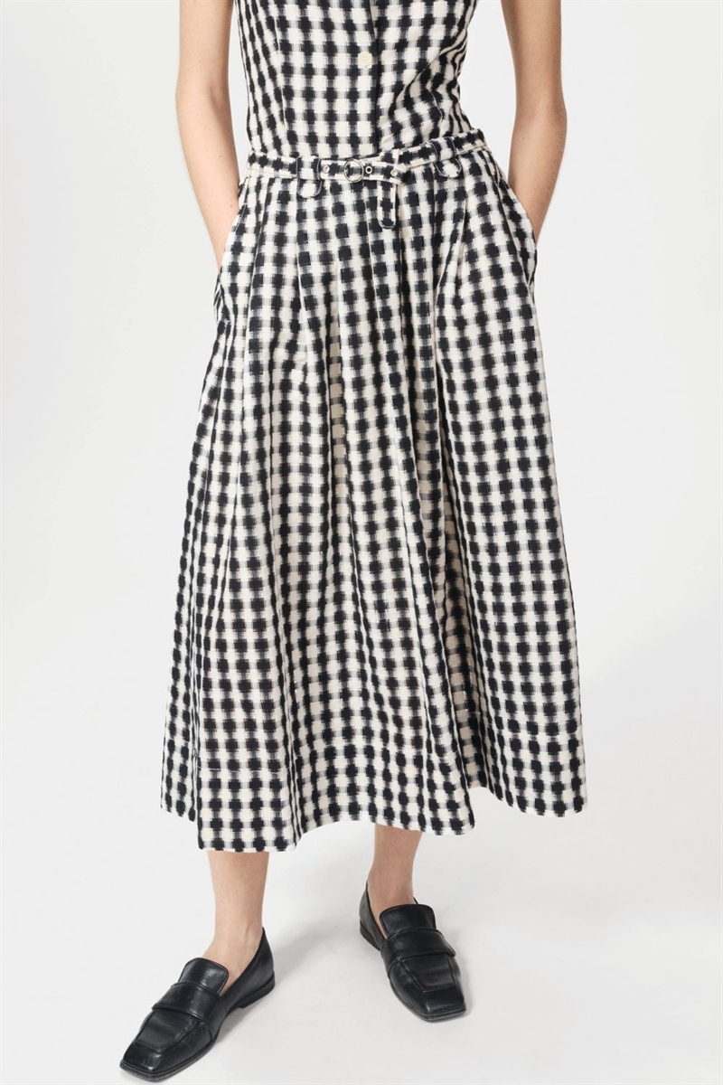 NUÉ NOTES LIVORNO SKIRT BLACK CREME CHECK