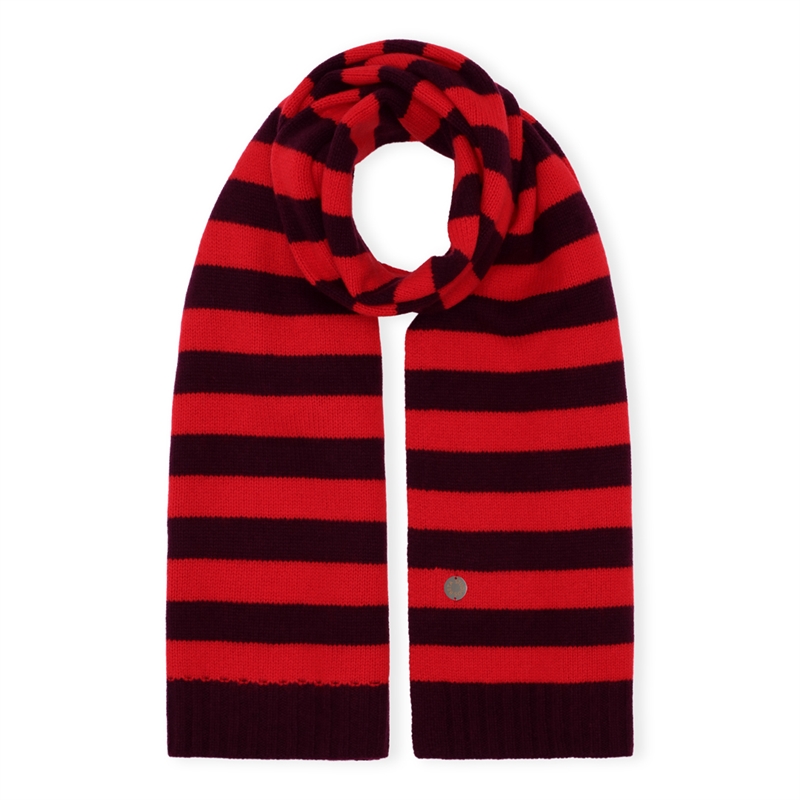 BETA STUDIO LAREENSTRIPED SCARF DARK FIG/RACING RED