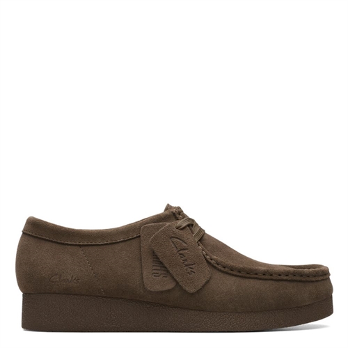 CLARKS WALLABEE EVOSH OLIVE SUEDE