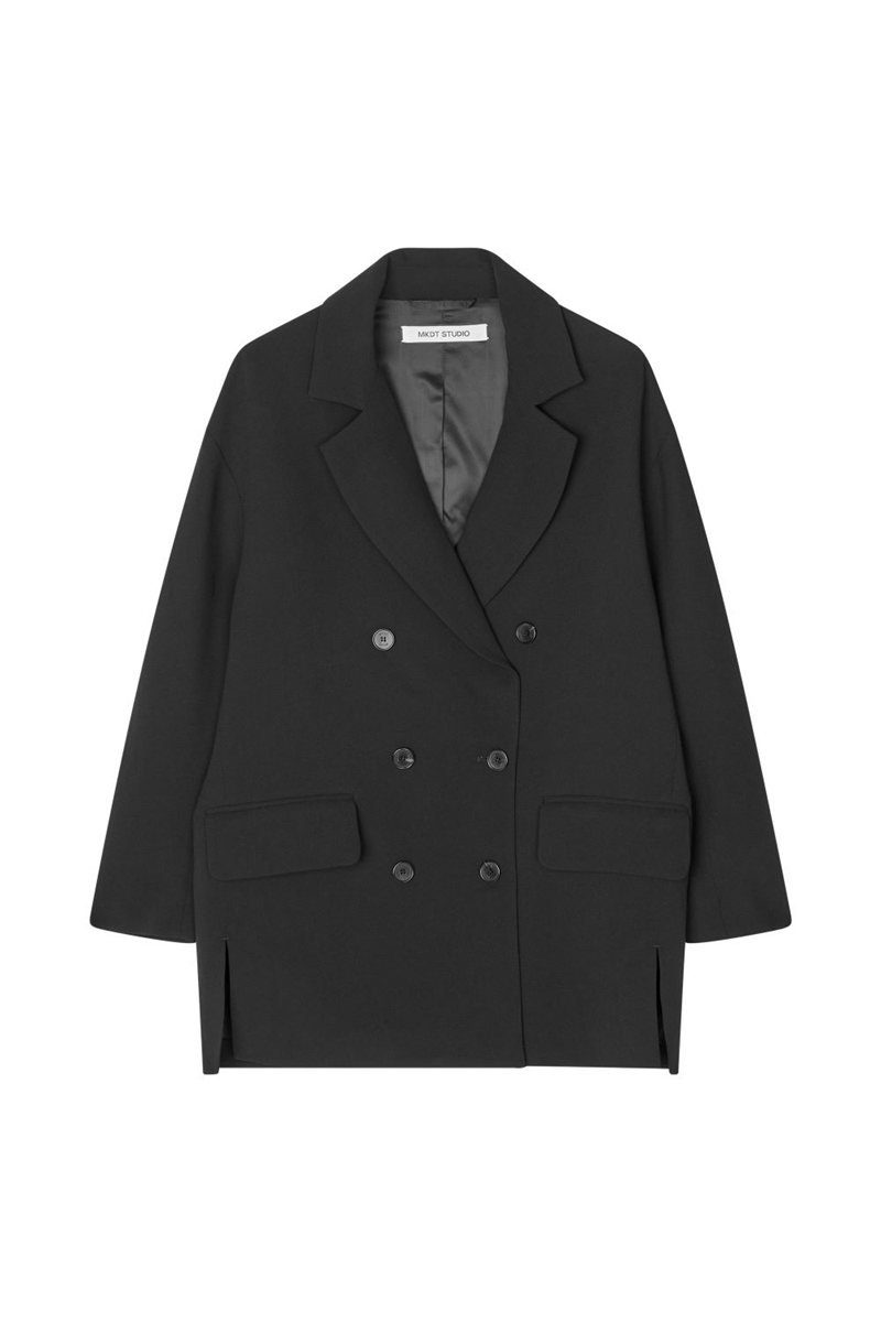 MKDT STUDIO CALIA CREPE GEORGETTE COAT BLACK