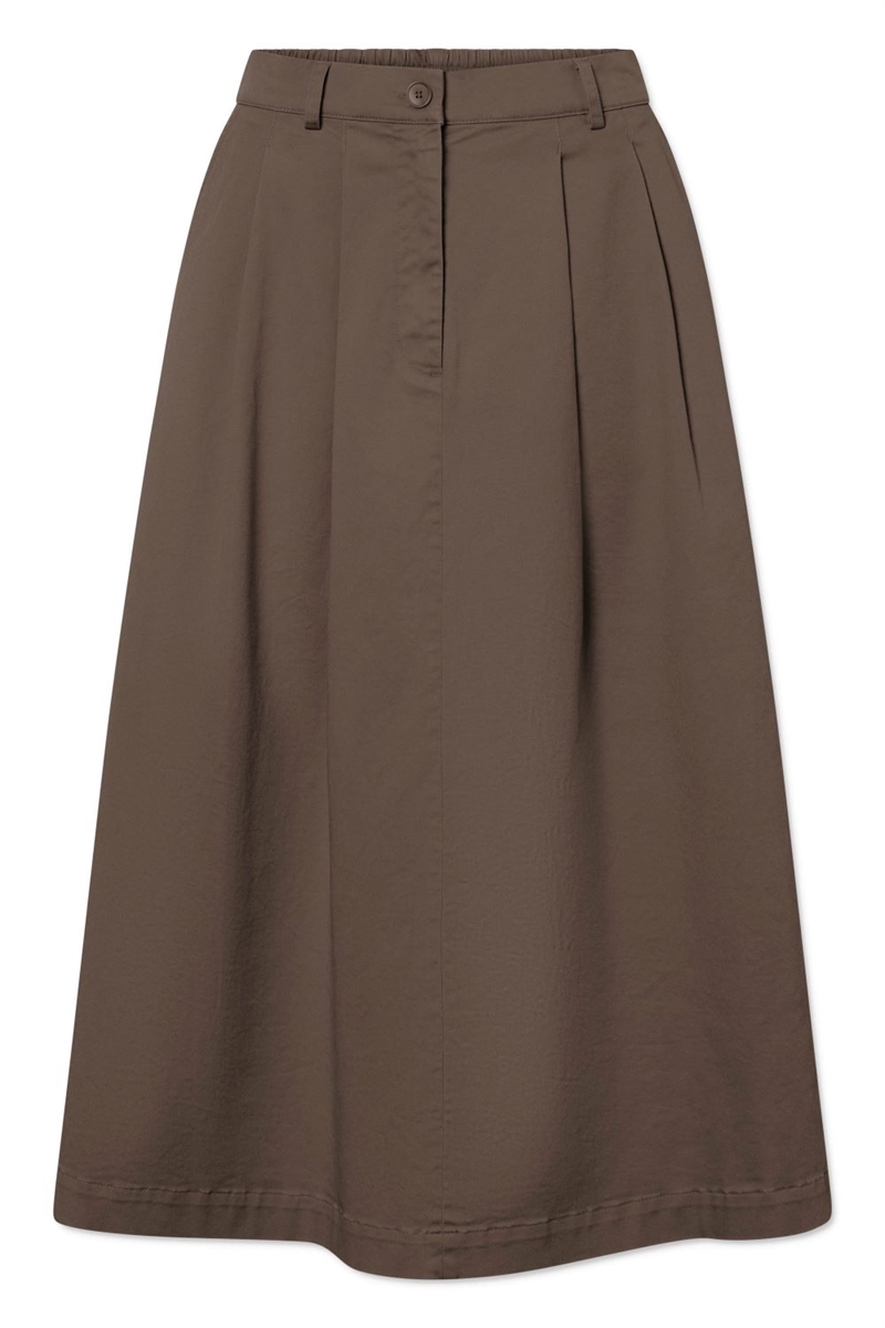 RUE DE TOKYO PEN SKIRT TWILL MALT BROWN