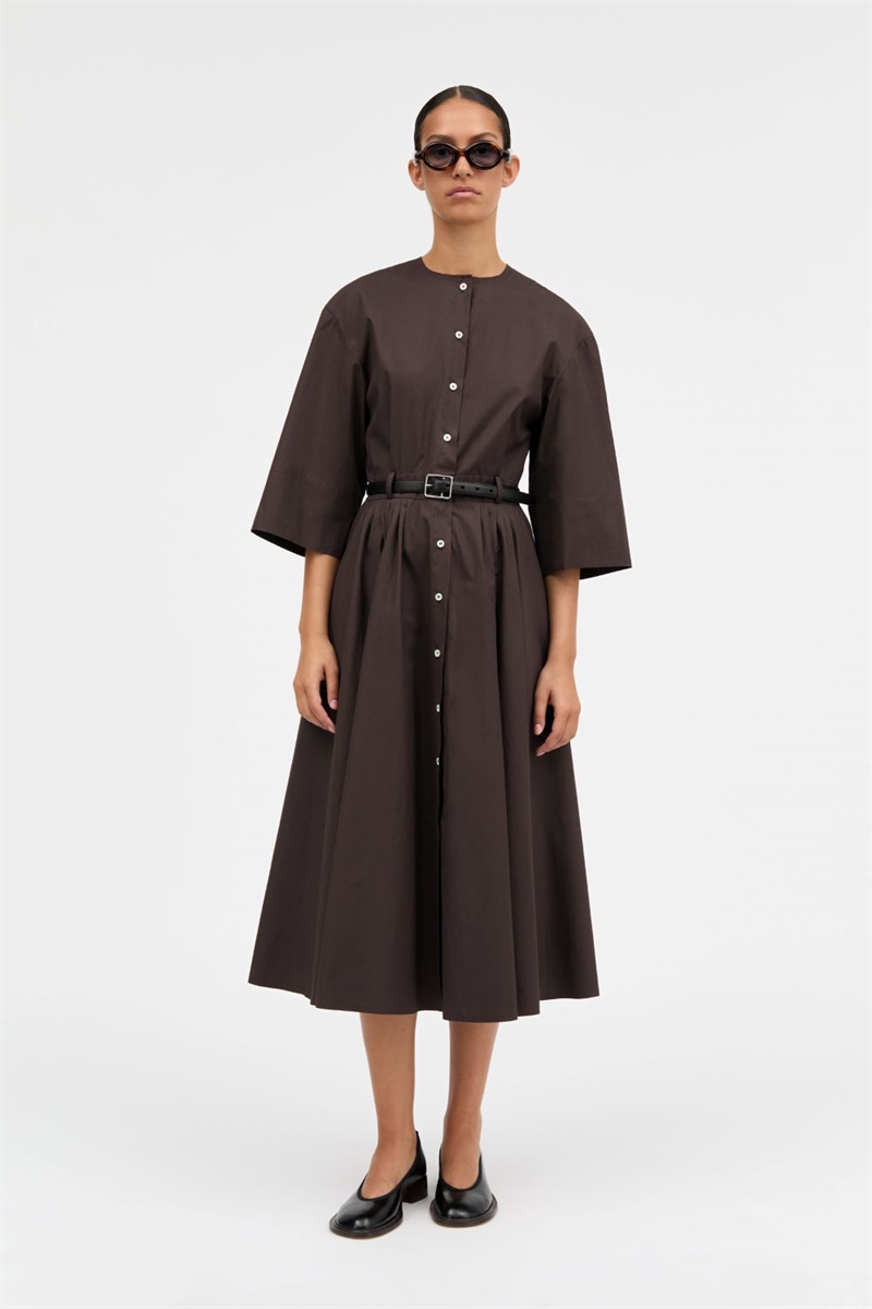 MKDT DENILLA SIGNATUREPOPLIN LONG DRESS AFTER DARK