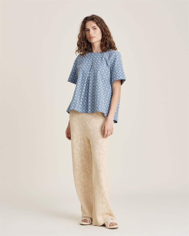 NUE NOTES MONTGOMERY BLOUSE WHITE DENIM