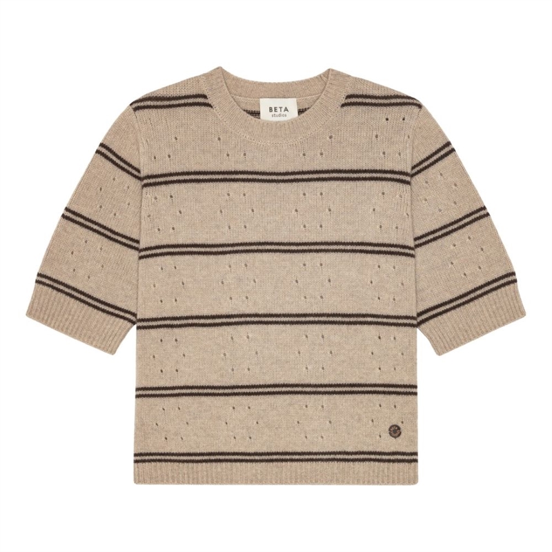 BETA STUDIOS MILLE SHORT SLEEVE SAND MELANGE/WALNUT