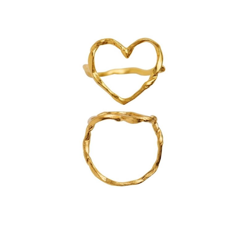 STINE A FUNKY HEART RING GOLDPLATED