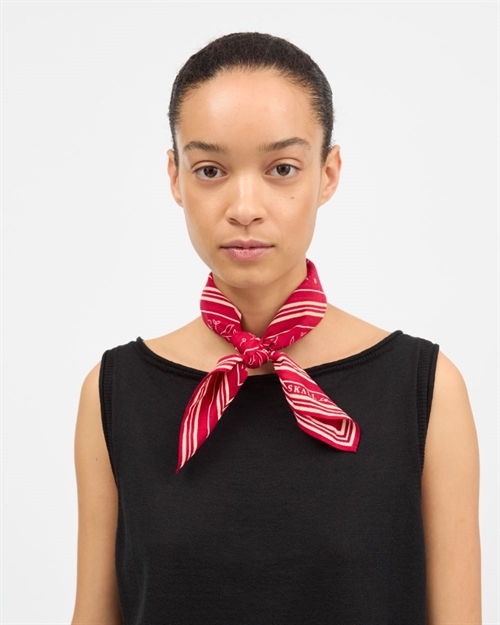 SKALL STUDIO CLASSIC SCARF 55X55 FIERY RED/LIGHT CREAM