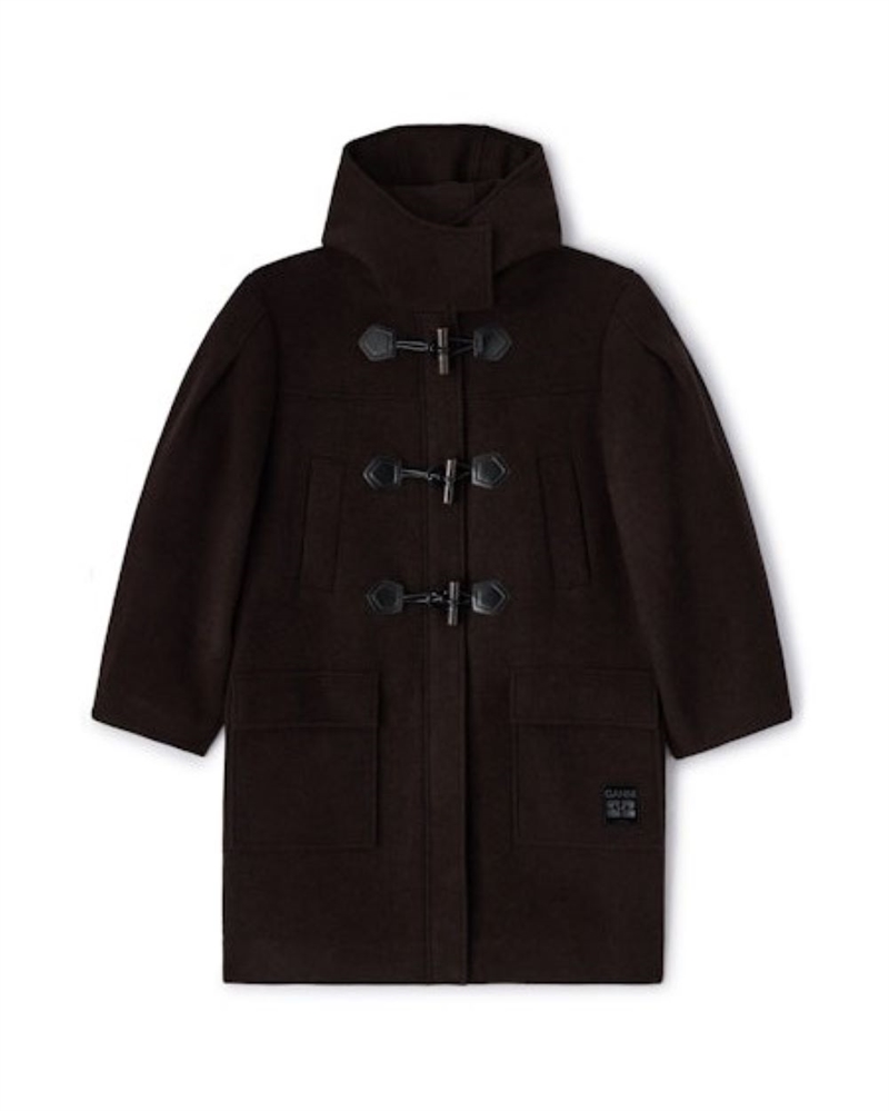 GANNI A1010042 DUFFEL COAT ULD DEMITASSE