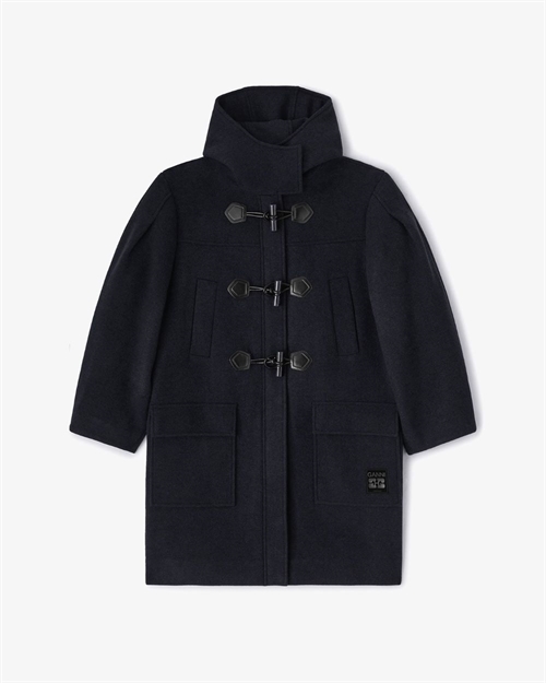GANNI A1010042 DUFFEL COAT ULD SKY CAPTAIN