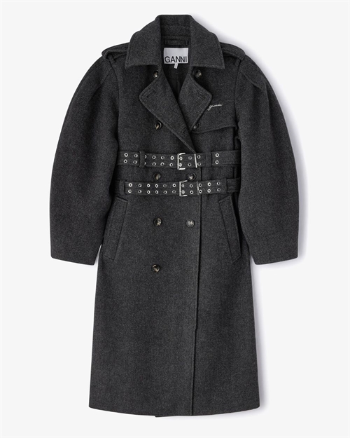 GANNI A1010072 TRENCH COAT ULD PHANTOM