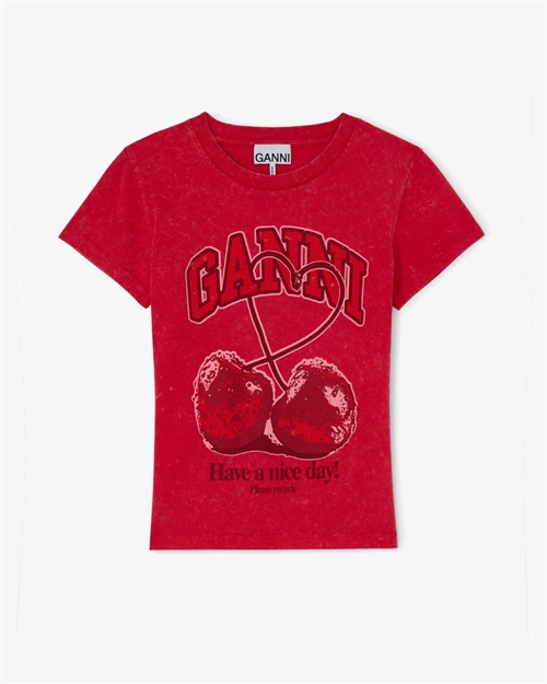 GANNI A1050205 FUTURE JERSEY BABY FIT CHERRY HIGH RISK RED