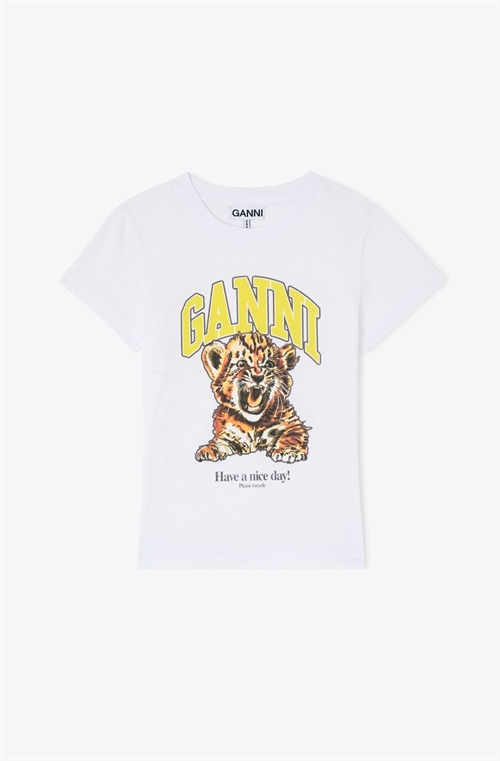 GANNI A1050258 BASIC COTTON JERSEY BABY FIT TIGER BRIGHT WHITE