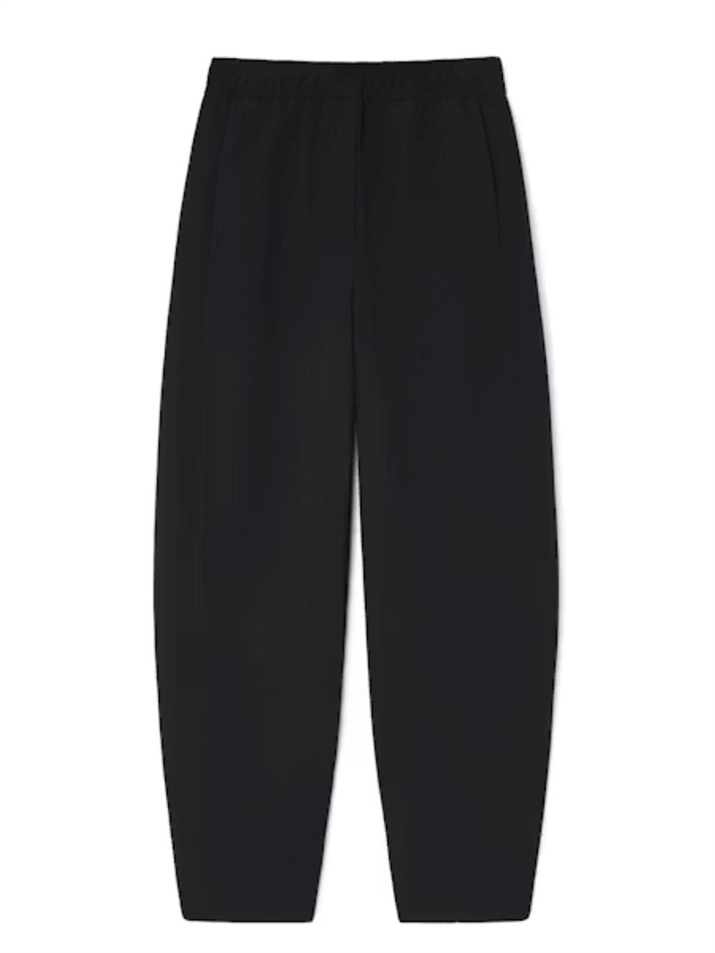 GANNI A1080054 BONDED CREPE WIDE PANTS BLACK
