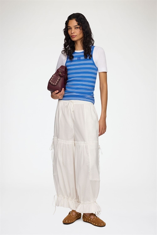 GANNI A1080159 COTTON VOILE BALLOON PANTS BRIGHT WHITE